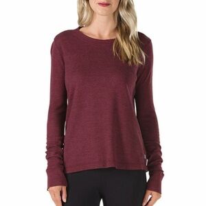 Vans Fireside Burgundy Waffle Knit Thermal Long Sleeve Shirt Women’s Size Small
